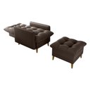 Ver imagem 3 de Poltrona de Amamentação com Puff Montreal Suede Marrom Matrix Suede Marrom