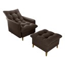 Ver imagem 2 de Poltrona de Amamentação com Puff Montreal Suede Marrom Matrix Suede Marrom