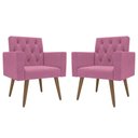 Ver imagem 1 de Kit 2 Poltronas para Salão de Beleza e Sala de Espera Thais Suede Rose
