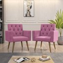 Ver imagem 2 de Kit 2 Poltronas para Salão de Beleza e Sala de Espera Thais Suede Rose