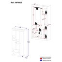 Ver imagem 4 de Guarda-roupa Infantil 92cm com Vidro 3 Portas e 2 Gavetas Brisa Multimóveis Mp4425 Madeirado/branco