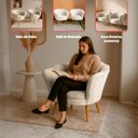 Ver imagem 2 de Kit 4 Poltrona Sala Decorativa Pétala Veludo Gelo Pés Palito Castanho - Arkell