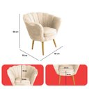 Ver mais imagens de Kit 4 Poltrona Sala Decorativa Pétala Veludo Gelo Pés Palito Castanho - Arkell