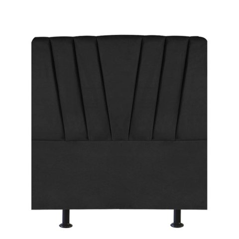 Cabeceira Estofada Cama Box Casal Bélgica 140cm Courino:preto