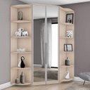 Ver imagem 1 de Guarda-Roupa Canto Closet com Espelho 2 Portas e 2 Cantoneiras Diamante Plus Espresso Móveis