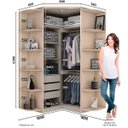 Ver imagem 3 de Guarda-Roupa Canto Closet com Espelho 2 Portas e 2 Cantoneiras Diamante Plus Espresso Móveis