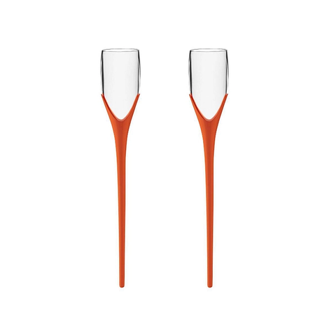 Kit 2 Taças para Espumante Enterra na Areia Praia 210ml Cor:laranja