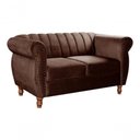 Ver imagem 4 de Sofá Realeza 2 Lugares 146cm Marrom Veludo Clássico Bella Decor