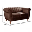 Ver imagem 5 de Sofá Realeza 2 Lugares 146cm Marrom Veludo Clássico Bella Decor