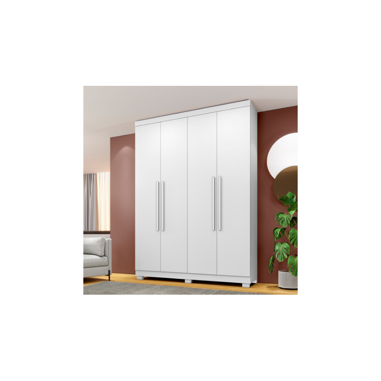 Guarda Roupa New Master 4 Portas Benetil Móveis - Branco