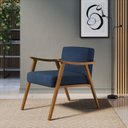 Ver mais imagens de Kit 2 Poltronas Decorativas Madeira Maciça Jequitibá Assento com Persintas Elásticas Ravena