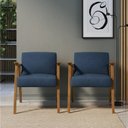 Ver imagem 1 de Kit 2 Poltronas Decorativas Madeira Maciça Jequitibá Assento com Persintas Elásticas Ravena