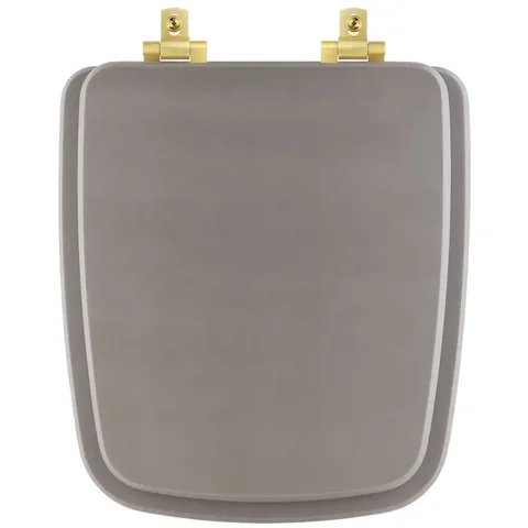 Tampa de Vaso MDF Com Amortecedor Boss Stone (Cinza Fosco) para Bacia Incepa com Ferragem Dourada