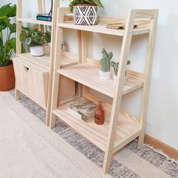 Estante Tipo Escada Pipa 3 Prat 88A X 60L X 38P em Madeira de Pinus Cubomob MEL - 4
