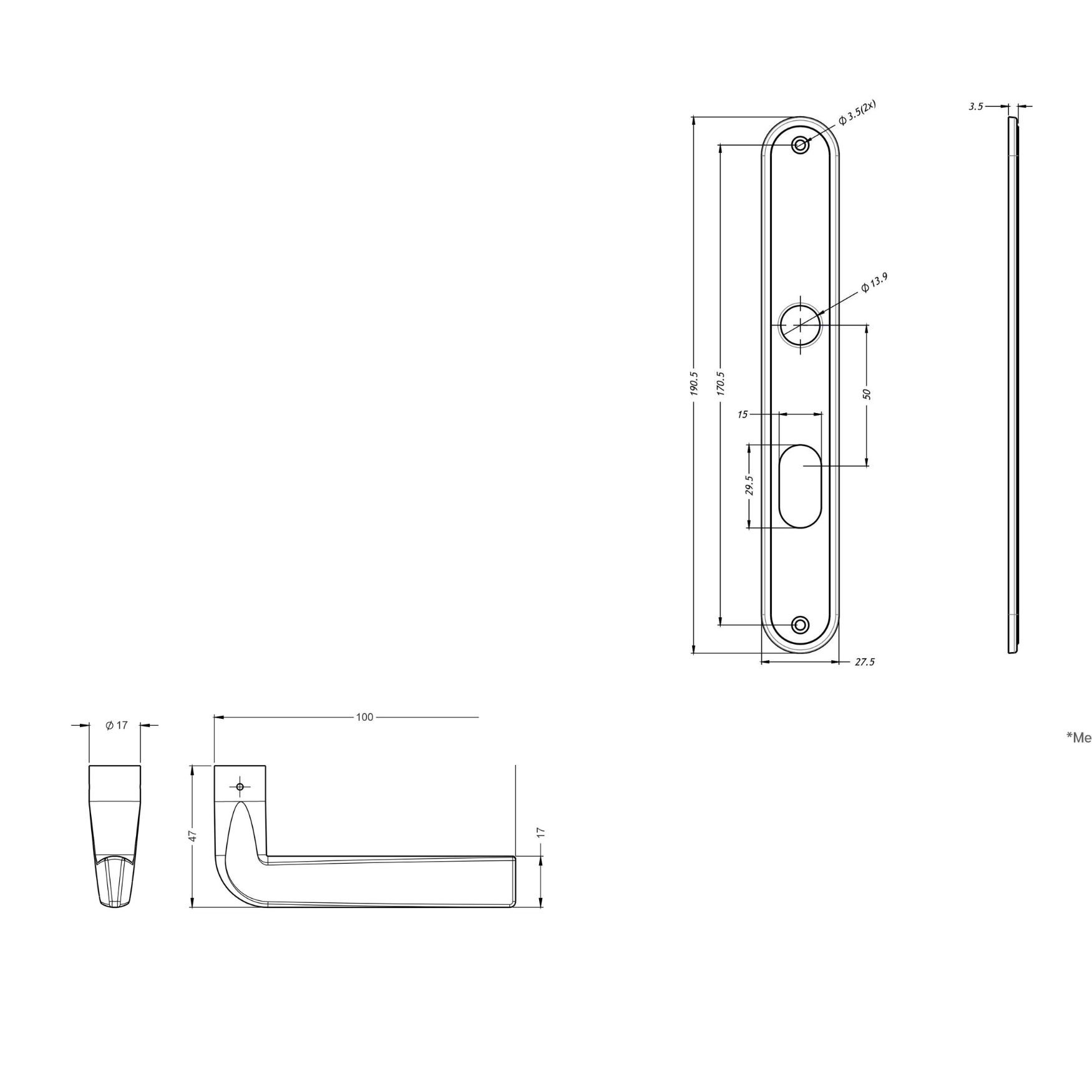 Fechadura Externa com Espelho Inox 601-602/33 20mm Stam - 7