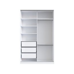 Guarda Roupa Solteiro 2 Portas 3 Gavetas Rc2004 Linha Roupeiros Emovell - 6