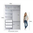 Ver imagem 2 de Guarda Roupa Solteiro 2 Portas 3 Gavetas Rc2004 Linha Roupeiros Emovell