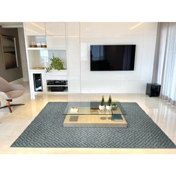 Tapete Carpete Sala Quarto 1,00X1,50 Paquet Tacos Cinza - 3