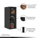 Ver imagem 4 de Nicho Adega 3 Garrafas Hazy Móvel Vertical Mdp/bp Preto G96 - Gran Belo