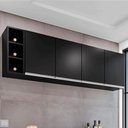 Ver imagem 2 de Nicho Adega 3 Garrafas Hazy Móvel Vertical Mdp/bp Preto G96 - Gran Belo