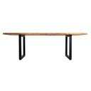 Ver imagem 4 de Mesa Reunião Escritório Podcast 6 Lugares 230 cm X 90 cm em Madeira Maciça Natural com Pés em Metal