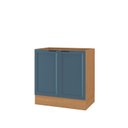 Ver imagem 2 de Balcão Planejado 2 Portas 80cm sem Tampo Soho CabeCasa MadeiraOriginals Freijó/Azul