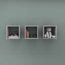 Ver imagem 3 de Kit 03 Nichos Decorativos Branco 30 X 30 Cm