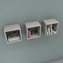 Ver imagem 2 de Kit 03 Nichos Decorativos Branco 30 X 30 Cm