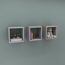 Ver imagem 1 de Kit 03 Nichos Decorativos Branco 30 X 30 Cm