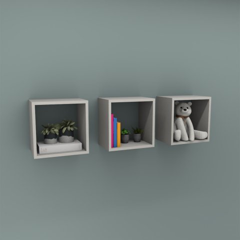 Kit 03 Nichos Decorativos Branco 30 X 30 Cm