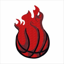 Tapete Bola de Basket Pegando Fogo, Muito Resistênte e Decorativo. - 2