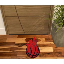 Tapete Bola de Basket Pegando Fogo, Muito Resistênte e Decorativo. - 1