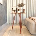 Ver imagem 3 de Mesa de Canto Pés de Ferro Linda Redonda Off Freijó