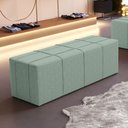 Ver imagem 2 de Puff Decorativo Living Sala de Estar 195 Cm Roma W01 Linho Verde Menta - Lyam Decor