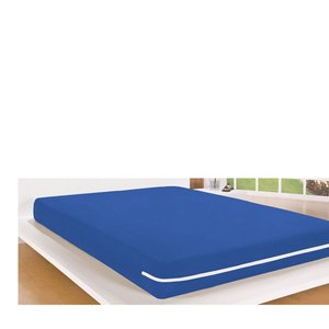Capa Protetor Colchão Casal Padrão Malha Gel com Zíper:azul