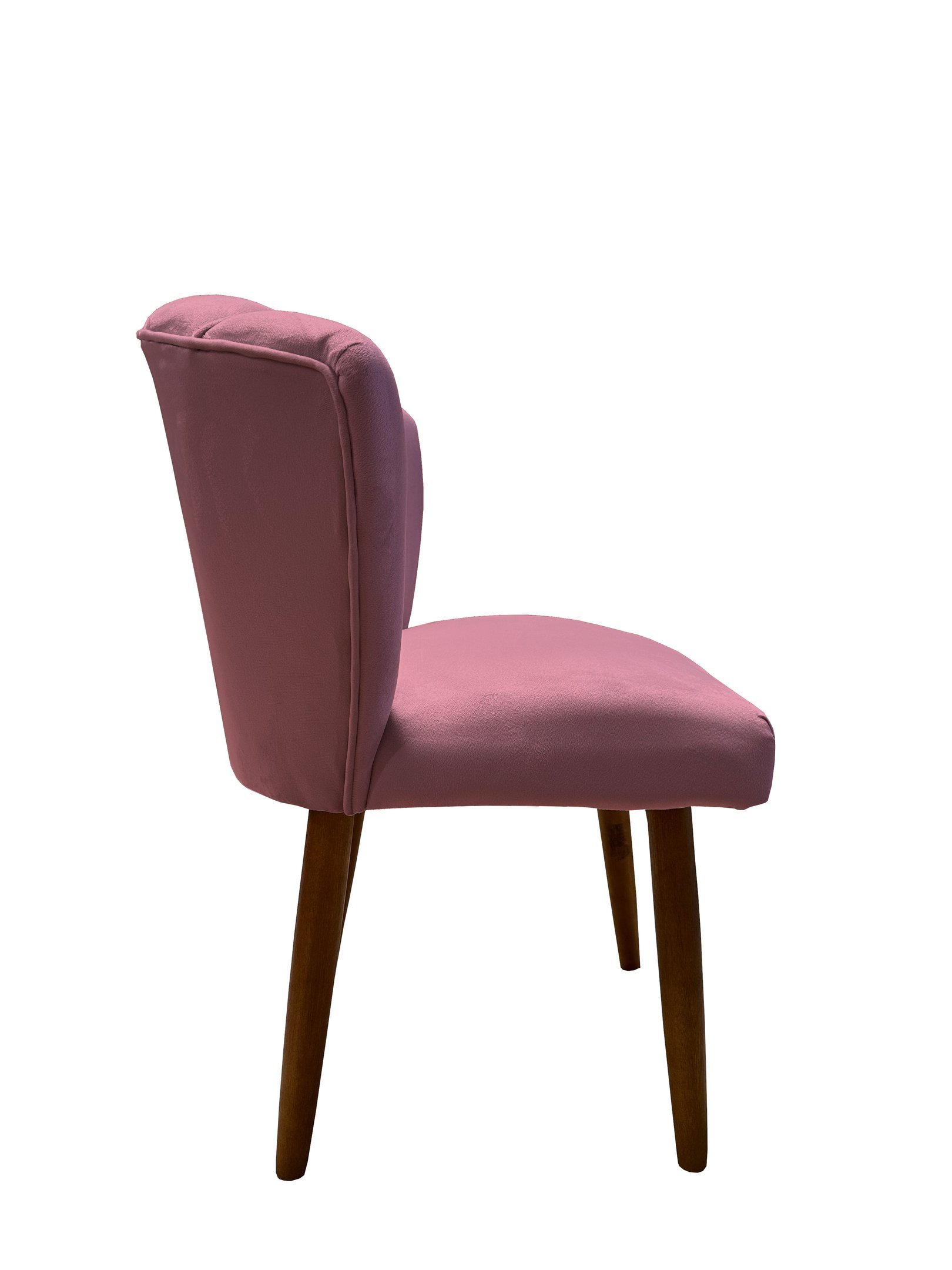 Cadeira De Jantar Pétala Pés Palito Sued Rose - Kimi Design - 4