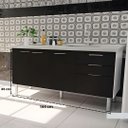 Ver imagem 4 de Gabinete Cozinha Armário 3 Gavetas 2 Portas Multiuso 144cm:preto