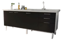 Ver imagem 1 de Gabinete Cozinha Armário 3 Gavetas 2 Portas Multiuso 144cm:preto