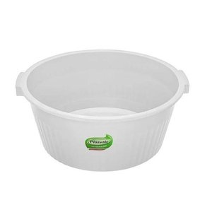 Bacia de Plástico 34 Litros Canelada Plasvale - Branca