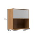 Ver imagem 4 de Armário Aéreo Cozinha 70 Cm Domus 1 Porta com Nicho Nogal/branco - Hecol Móveis
