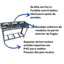 Ver imagem 2 de Fogão Industrial 3 Bocas Baixa Pressão P5 3QD MetalFour