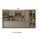 Ver imagem 2 de Armário de Cozinha Modulada Completa Reta 9 Peças 4,00m Botanic Kappesberg - Nogueira/Fendi