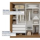 Ver imagem 7 de Guarda Roupa Casal Premium Nápoli 3 Portas de Correr 6 Gavetas 242cm Yescasa Branco/Carvalho