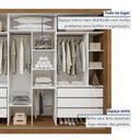 Ver imagem 5 de Guarda Roupa Casal Premium Nápoli 3 Portas de Correr 6 Gavetas 242cm Yescasa Branco/Carvalho