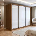 Ver imagem 1 de Guarda Roupa Casal Premium Nápoli 3 Portas de Correr 6 Gavetas 242cm Yescasa Branco/Carvalho