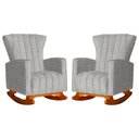 Ver imagem 1 de Kit 2 Poltrona Decorativa Melinda Balanço Linho Bege - Fm