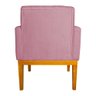 Poltrona Baronesa Capitone Pés Madeira com Base Reforçada Suede Rosa - 4