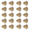 Ver imagem 1 de Kit 20 Puxadores de Madeira Redondos para Móveis Gavetas Armários Modelo Roma Tipo Tapa Furo