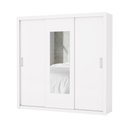 Ver imagem 1 de Guarda Roupa Casal Bahia com Espelho 3 Portas de Correr Carioca Moveis Branco