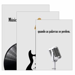 Kit 3 Quadro Decorativo Musica Clássica Retro Disco Moderno 40x28cm - 3